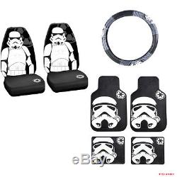7pc Star Wars Stormtrooper Car Truck Seat Covers Floor Mats Steering Wheel Cover