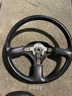 86-91 Mazda RX7 Leather Wrapped Steering Wheel & Horn Cover Stock Factory OEM