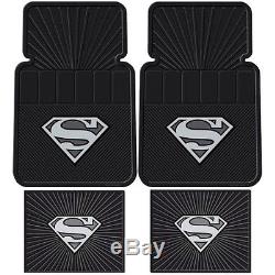 8pc Superman Car Seat Covers Floor Mats and Steering Wheel Cover Set + Gift