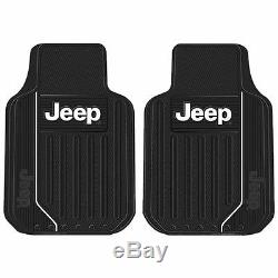 8pcs New Jeep Elite Style All Weather Floor Mats Steering Wheel Cover Car Truck