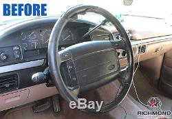 92 93 94 95 96 Ford Bronco Eddie Bauer 4X4 -Leather Steering Wheel Cover, Black