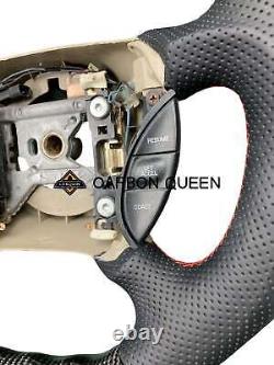 94-04 YEARS Ford Mustang GT CARBON FIBER STEERING WHEEL With BK LEATHER RED RING