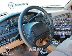 96 97 Ford F-250 F-350 Crew-Cab Club X-Cab -Black Leather Steering Wheel Cover