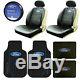 9 pc Ford Elite Black Seat Covers Rubber Floor Mats Steering Wheel Cover New