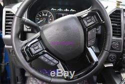 ABS Black Interior Steering wheel cover trim For Ford F150 F-150 2015 2016-2018