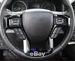 ABS Black Interior Steering wheel cover trim For Ford F150 F-150 2016-2019