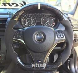 ALCANTARA Carbon Fiber Steering Wheel for BMW E82 E87 E90 E91 E92 E93 No Paddles