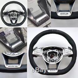 AMG Steering Wheel Cover Trim For 15+ Mercedes C E CLA GLA GLC NEW