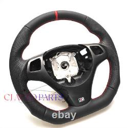 AUTO Steering Wheel FOR BMW E90E92E82E87m3 black FULL LEATHER RED ACCENT