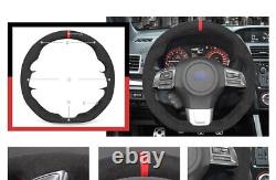Alcantara Black Car Steering Wheel Cover Holster for Subaru WRX STI Levorg STI