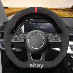 Alcantara Black Steering Wheel Cover for Audi A4 B9 A1 8X A3 8V 8Y Sportback S4