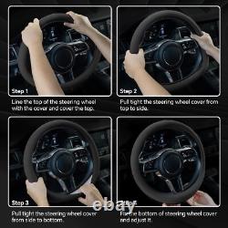 Alcantara Car Steering Wheel Cover, Anti-Slip, Comfortable Grip, Breathable