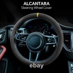 Alcantara Car Steering Wheel Cover, Anti-Slip, Comfortable Grip, Breathable