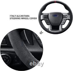 Alcantara Car Steering Wheel Cover Hand-Stitched for Ford F-150 Raptor/SuperCrew