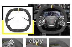 Alcantara Car Steering Wheel Cover Wraps for Chevrolet Corvette C8 Stingray Z06
