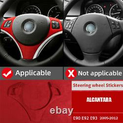 Alcantara Car Steering Wheel Trim Cover Sticker For BMW E90 E92 E93 M3 3 Series