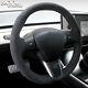 Alcantara Hand-stitched Steering Wheel Cover for Tesla model 3
