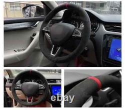 Alcantara Steering Wheel Cover for Skoda Citigo Roomster Fabia Octavia Superb