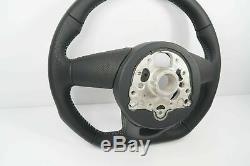 Audi A4 S4 A5 S5 Q5 SQ5 Flat Bottom Half Perforated S-Line Steering Wheel #170