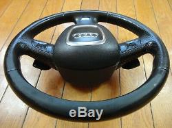 Audi A4 S4 B7 Black/Gray/Red Stitch Sport Steering Wheel S-Line Paddle Shift