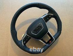 Audi A6 A7 A8 Q8 E-tron 4K 4N 4M OEM S-line Steering Wheel Paddles Black Logo