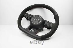 Audi Rs4-line A4 S4 Half Alcantara Flat Bottom Steering Wheel
