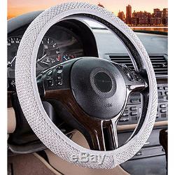 Auto Car SUV Pickup 1 Pcs Gray Decorative Elastic Ice Silk Steering Wheel Cover