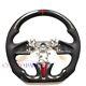 BLACK CARBON FIBER Steering Wheel FOR INFINITI q50 RED ACCENT NAPPA LEATHER