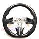 BLACK CARBON FIBER Steering Wheel FOR INFINITI q50 WHITE ACCENT LEATHER NOSTRIPE