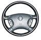 BLACK Genuine Leather Steering Wheel Cover for Wheelskins Size C