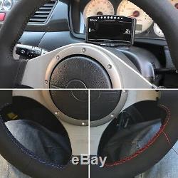 BLACK Stitching Lancer EVO 7/8/9 VIII IX Steering Wheel Wrap NuBuck Leather