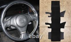 BLACK for Lexus IS200 IS300 99-05 RAV4 98-03 Matrix Steering Wheel Wrap Suede