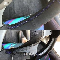 BLACK v2 Stitching Lancer EVO X EVO 10 Steering Wheel Wrap Suede