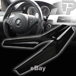 BMW 5-Series E60 Sedan M5 Model Real Carbon Steering Wheel Cover Trim 2 Piece