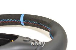 BMW Alcantara Steering Wheel BMW M3 E46 E39 X5 E53 M5 Suede / leather BLUE strip