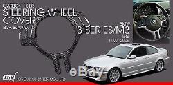 BMW CARBON FIBER STEERING WHEEL COVER 3 SERIES M3 1999 2006 E46 TAPA CARBONO
