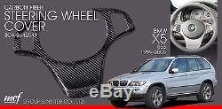 BMW CARBON FIBER STEERING WHEEL COVER E53 X5 99 06 TAPA DE CARBONO VOLANTE