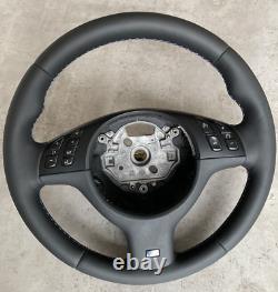 BMW E39 E46 M Sport Steering Wheel Wrapped Nappa Leather &Trim