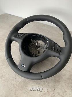 BMW E39 E46 M Sport Steering Wheel Wrapped Nappa Leather &Trim