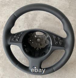 BMW E39 E46 M Sport Steering Wheel Wrapped Nappa Leather &Trim