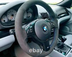 BMW E46 M3 E39 M5 Black Alcantara suede Steering Wheel Cover kit M stitching