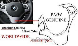BMW E90 E91 2006+ E92 E93 2007+ 3 Series Titanium Steering Wheel Trim Genuine