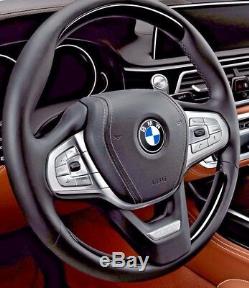 BMW G11 G12 G30 5 7 Series Piano Black Wood & Leather Steering Wheel Individual