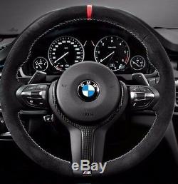 BMW OEM F07 F10 F06 F12 F13 M Performance Alcantara Steering Wheel Red Stripe