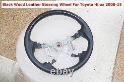 Balck Wood With Leather Steering Wheel For Toyota Hilux Fortuner 2005-14