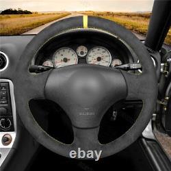 Black Alcantara Car Steering Wheel Cover Braid for Mazda MX5 MX-5 Miata NB RX-7