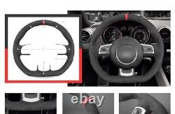 Black Alcantara Car Steering Wheel Cover For Audi A3 TT 8J Coupe R8 42 S3 TTS