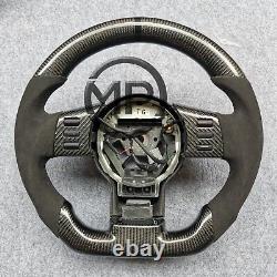 Black Alcantara Carbon Fiber Steering Wheel Fit For Nissan 350Z FX35 2003-2009