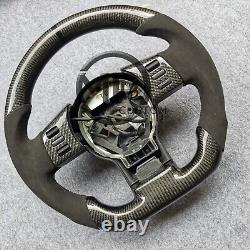 Black Alcantara Carbon Fiber Steering Wheel Fit For Nissan 350Z FX35 2003-2009