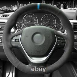 Black Alcantara Steering Wheel Cover for BMW F20 F21 F22 F23 F30 F31 F34 F32 F33